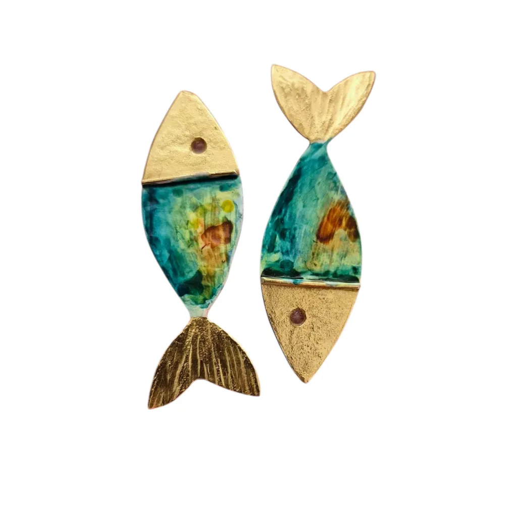 [23094] PENDIENTES PECES CHICHARROS PINTADOS ARRIBA Y ABAJO CRAFT LOVE